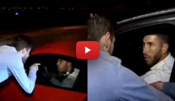 فيديو. أنصار ريال مدريد يعاكسون راموس ويهاجمون سيارة غاريث بيل